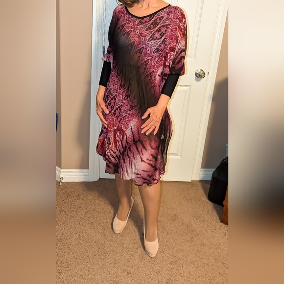 Pink & Black Midi Dress Size S - Picture 3 of 4